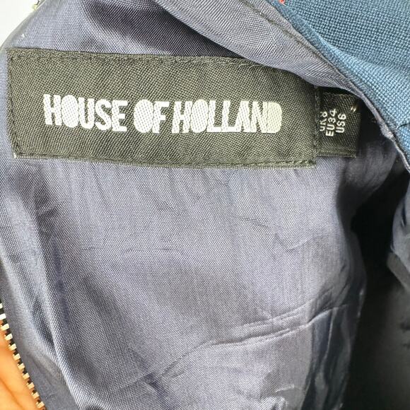 House of Holland Star Print Structured Flared Mini Dress Size 6 - Picture 8 of 14